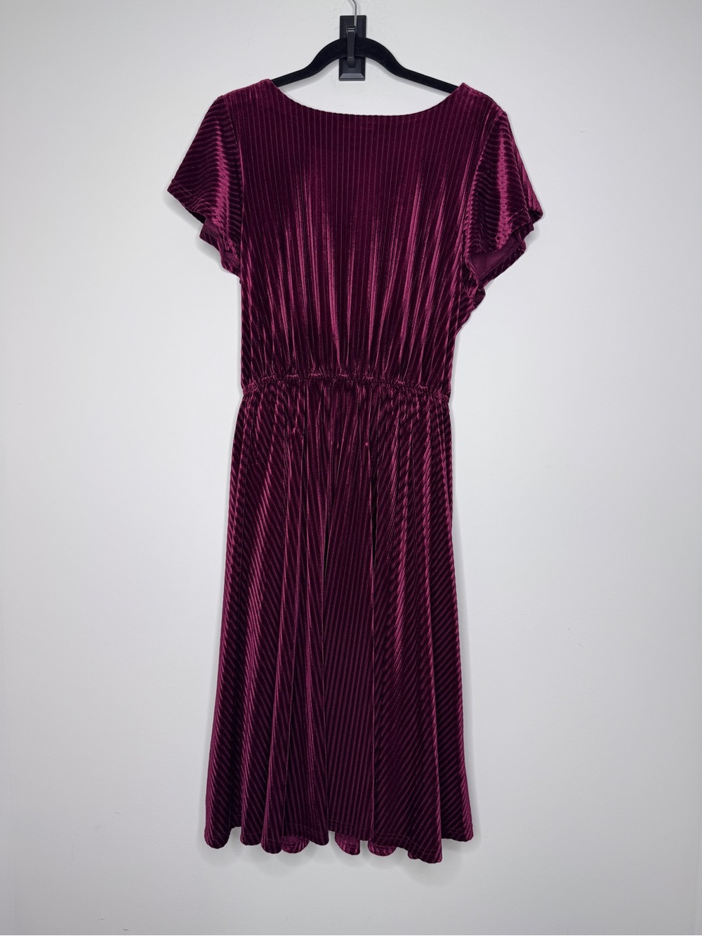 ModCloth Ribbed Velvet Wrap Midi Dress 1X - Picture 3 of 7